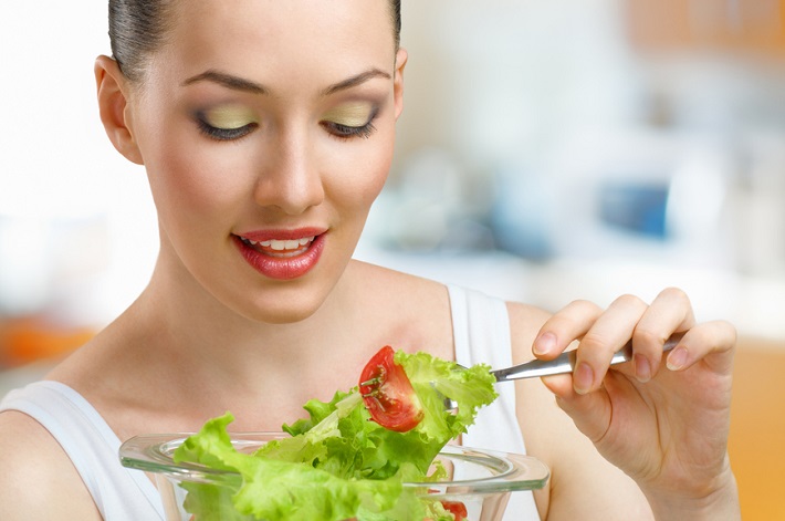 eating healthy food
